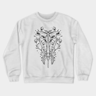 Floral & Luna Moth Crewneck Sweatshirt